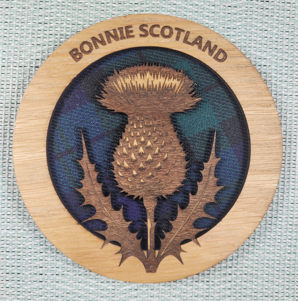 Scottish Tartan Thistle Coaster