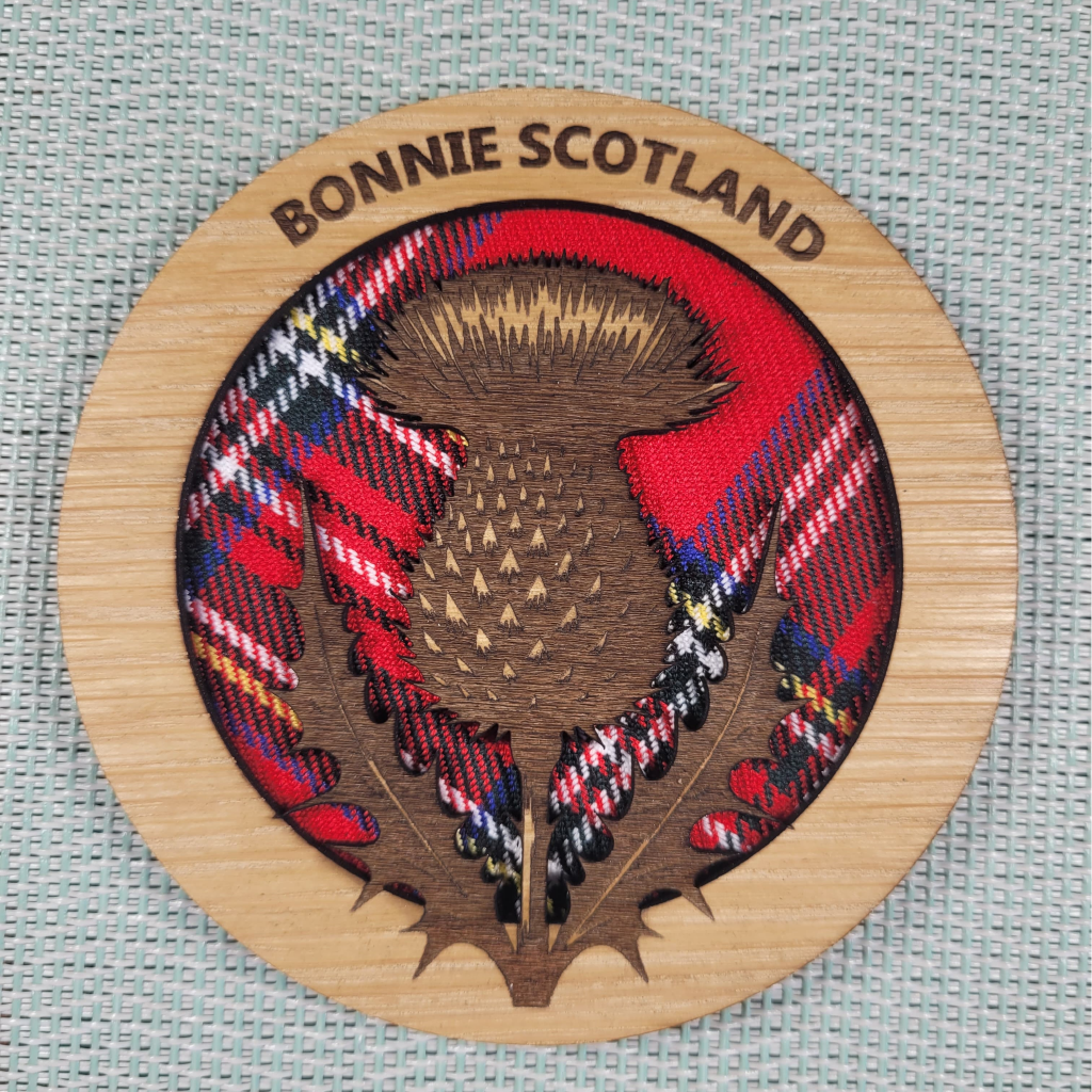 Scottish Tartan Thistle Coaster