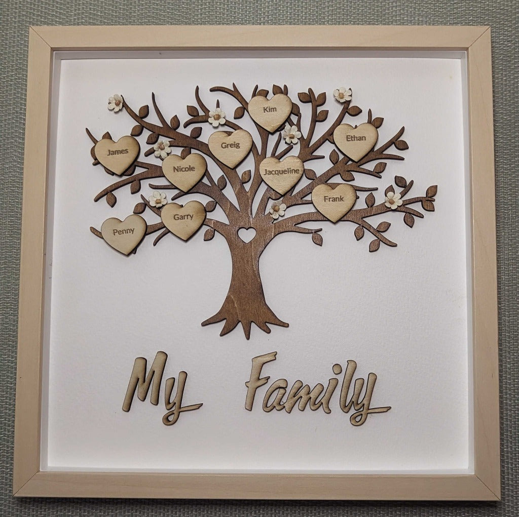 Personalised Wooden Family Tree – Cove Crafts