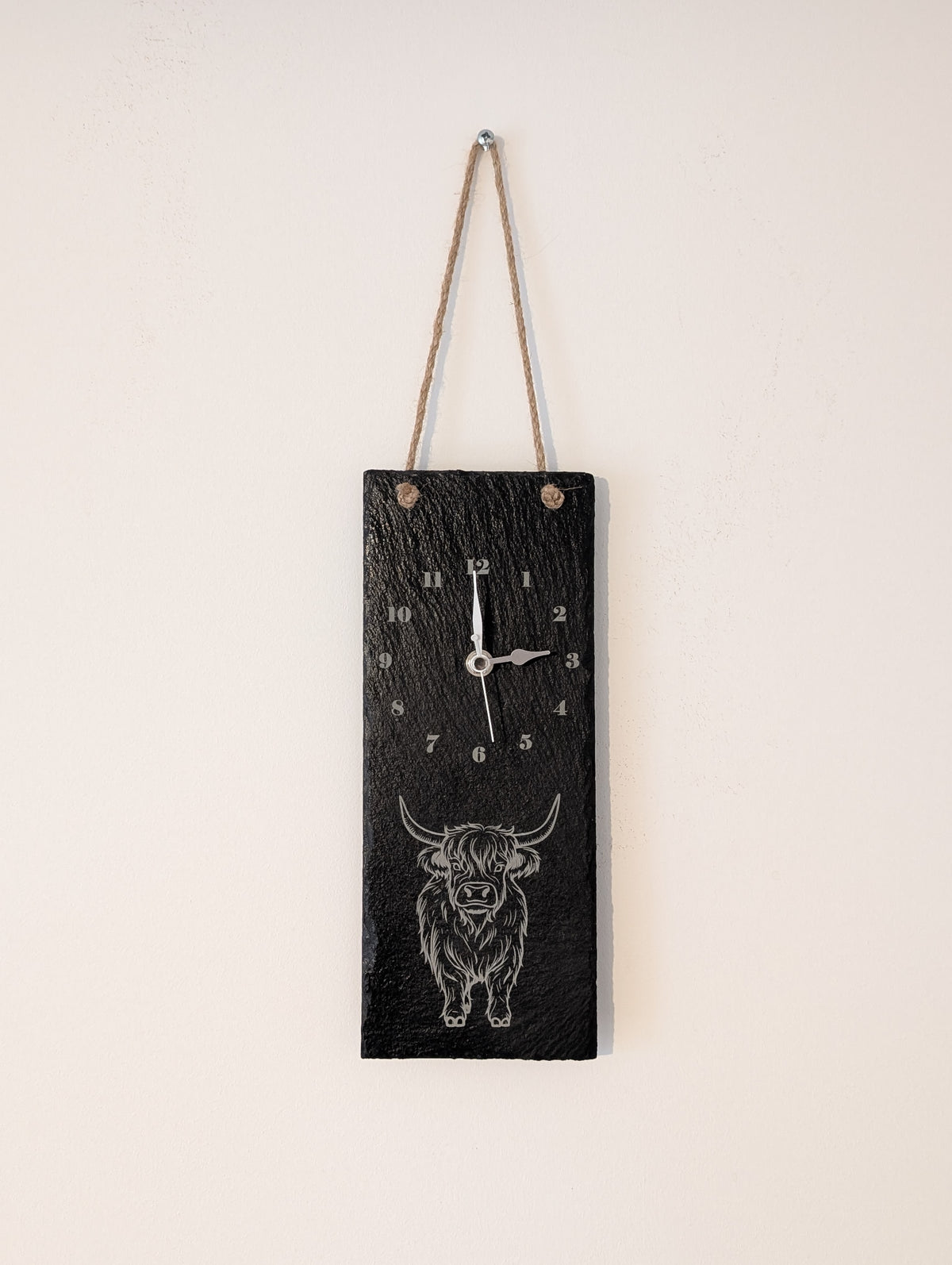 Highland Cow Slate Clock