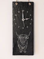 Highland Cow Slate Clock