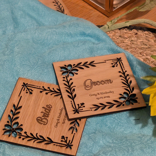 Engraved Wooden Place Name and Coaster