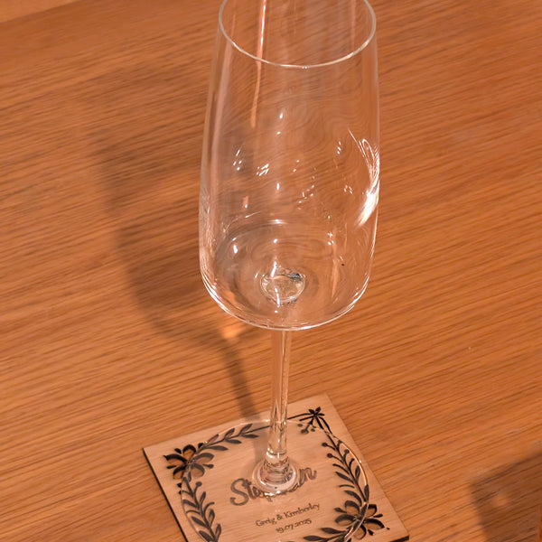 Engraved Wooden Place Name and Coaster