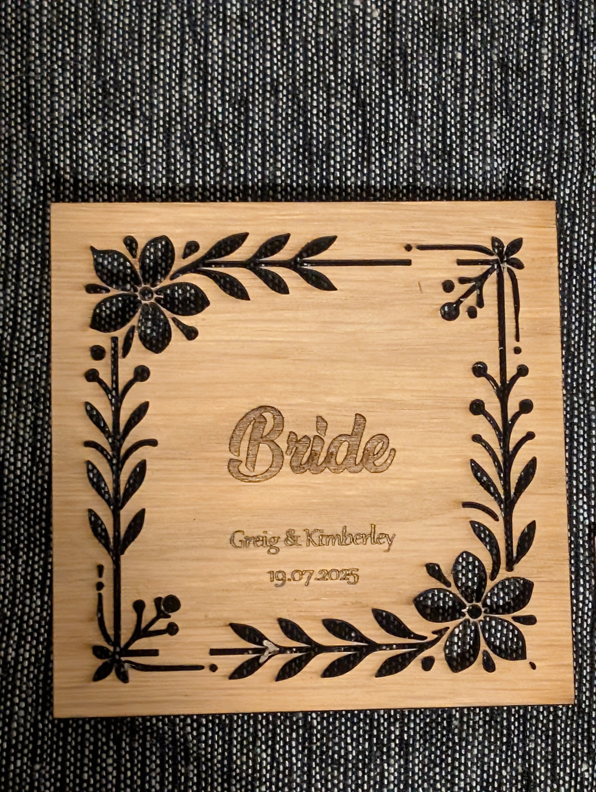 Engraved Wooden Place Name and Coaster