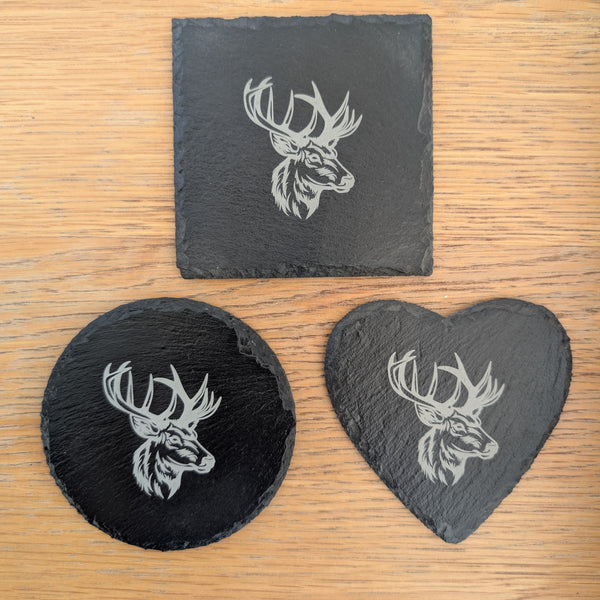 Slate Stag Coaster