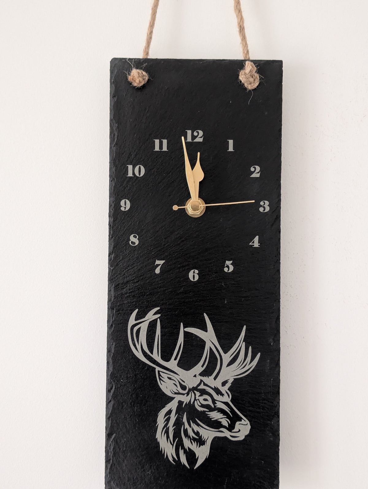 Stag Slate Clock