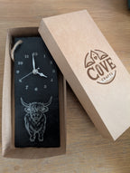 Highland Cow Slate Clock