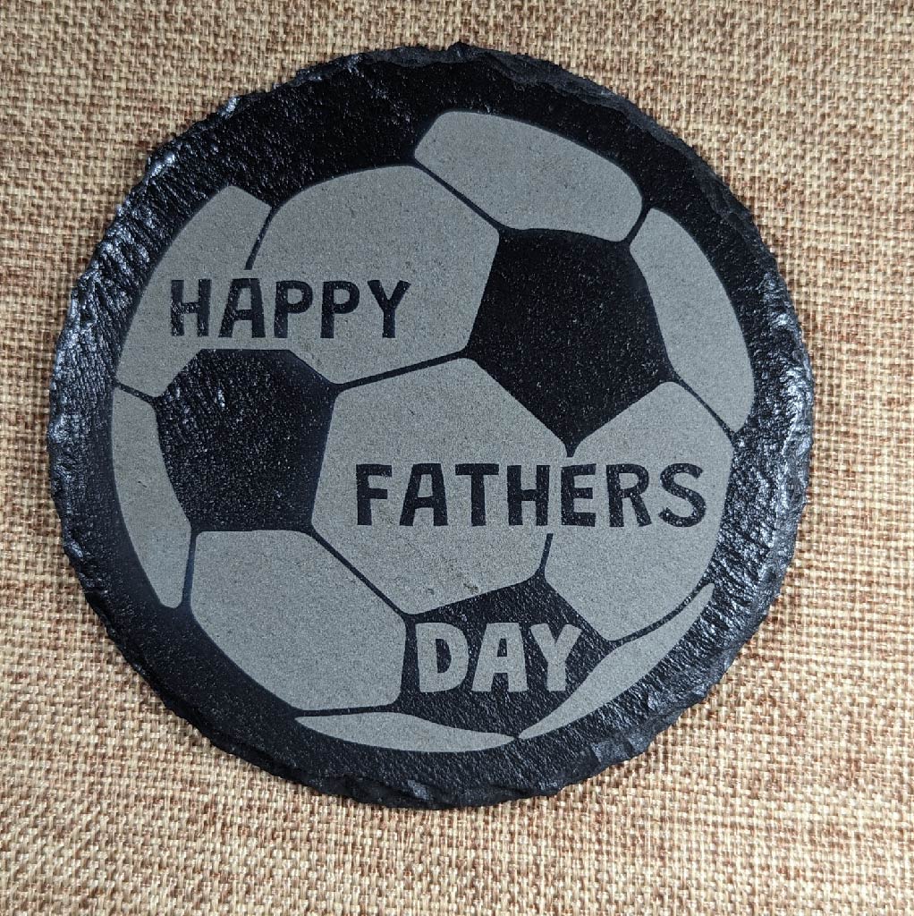 Happy Fathers Day Football Slate Coaster