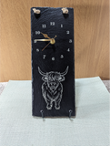 Highland Cow Slate Clock