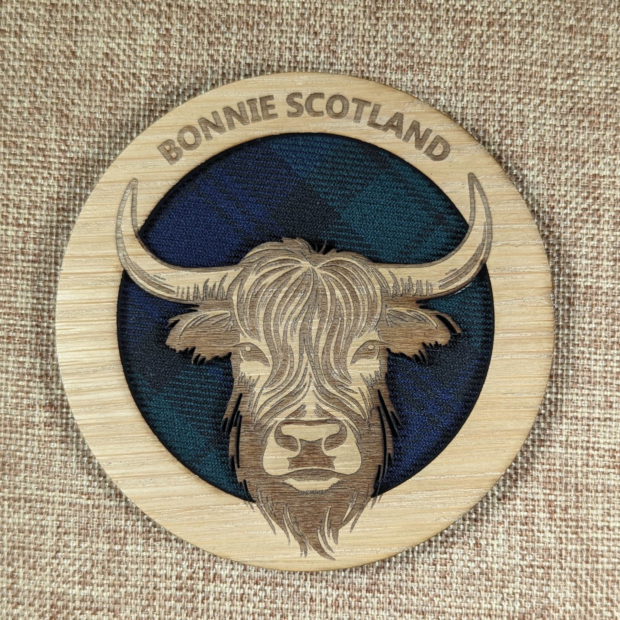 Scottish Tartan Highland Cow Coaster