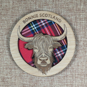 Scottish Tartan Highland Cow Coaster